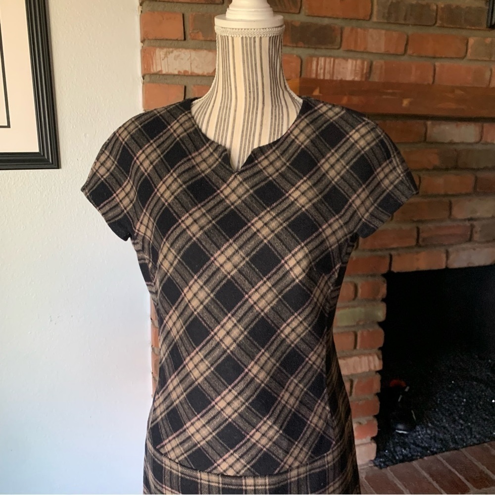 MaxMara Weekend Orense Tartan Print Wool Blend Sheath Dress Sz 4 - Picture 3 of 9